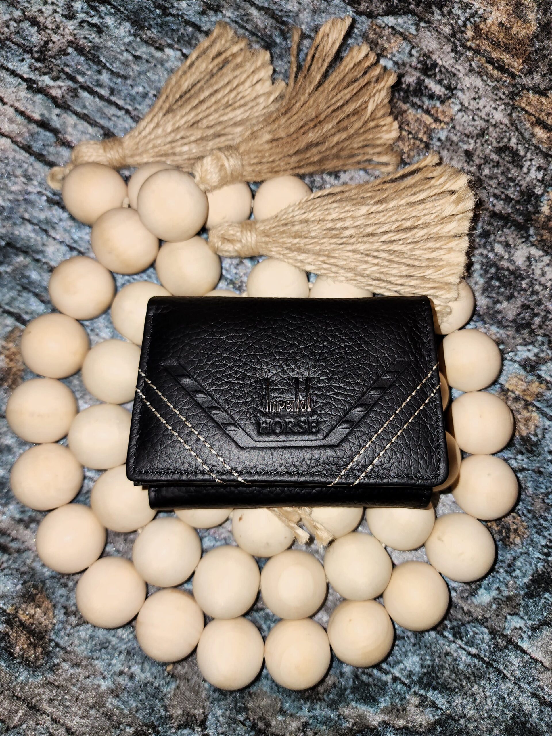 Cartera de piel triple folio 1015-28