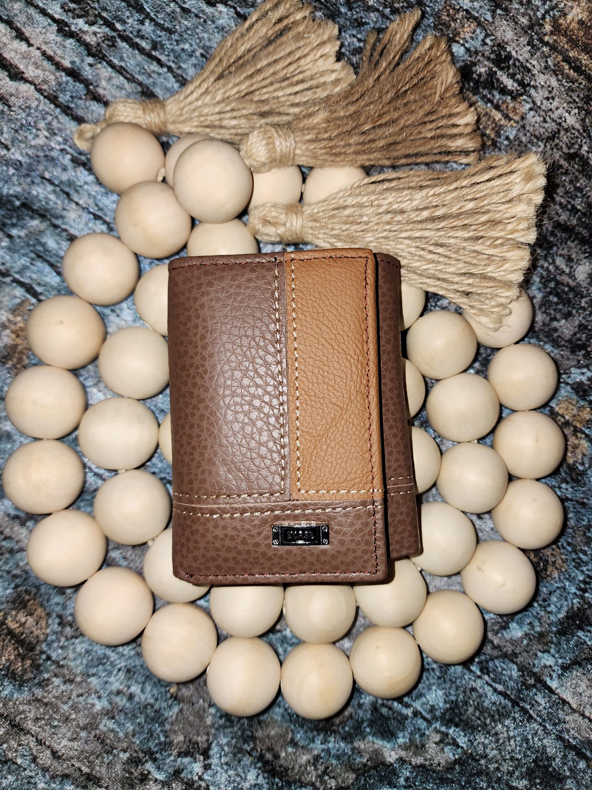 Cartera de piel triple folio 1015-111