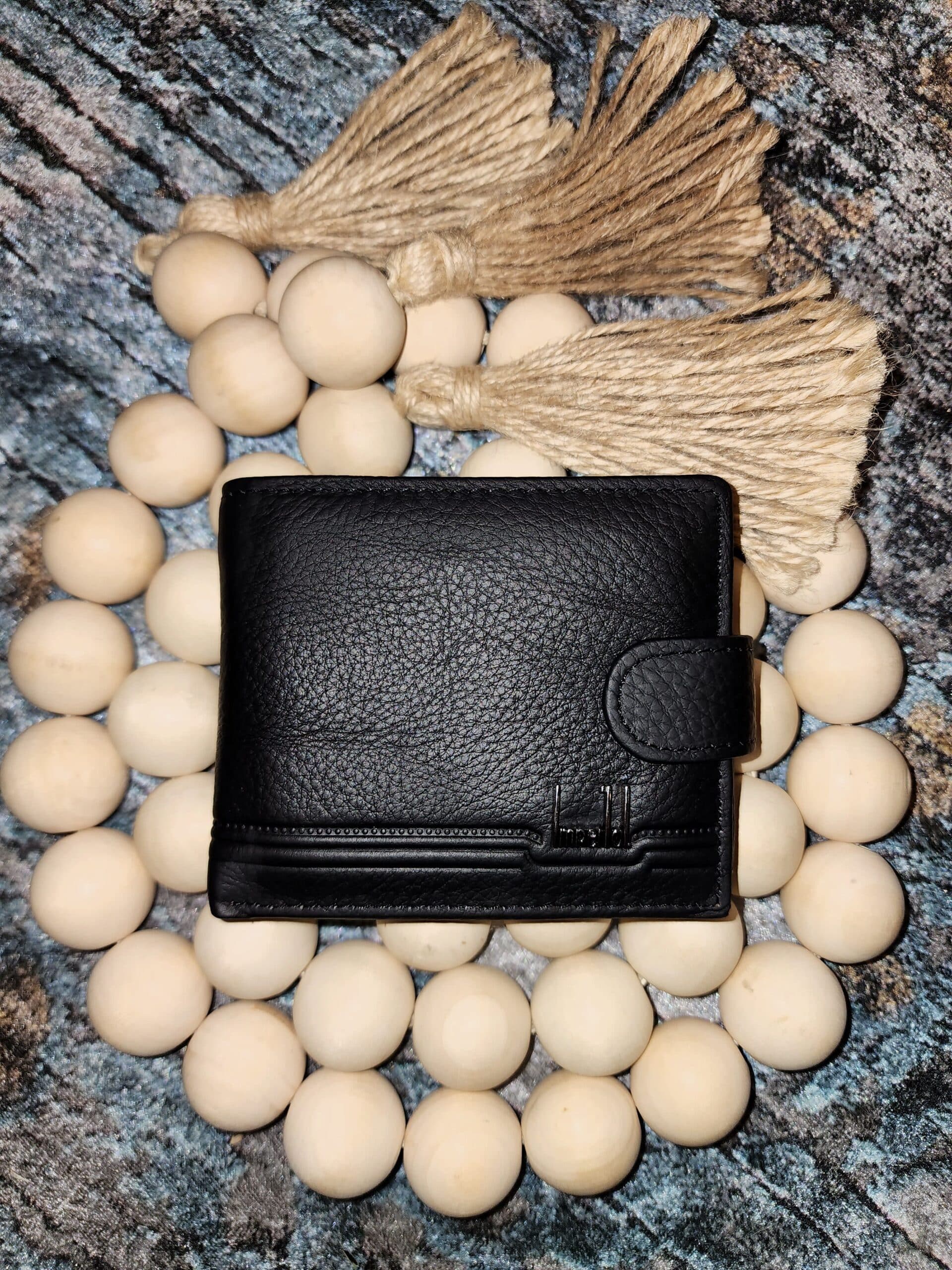 Cartera de piel con broche doble folio 069-160